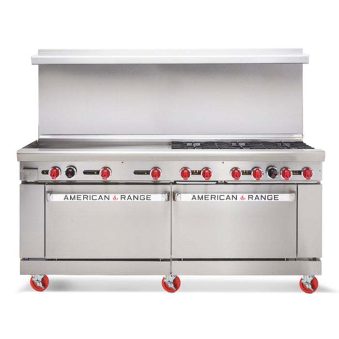 American Range AR-48G-4B-NN 72" W 4 Burners Natural Gas Restaurant Range - 262,000 BTU