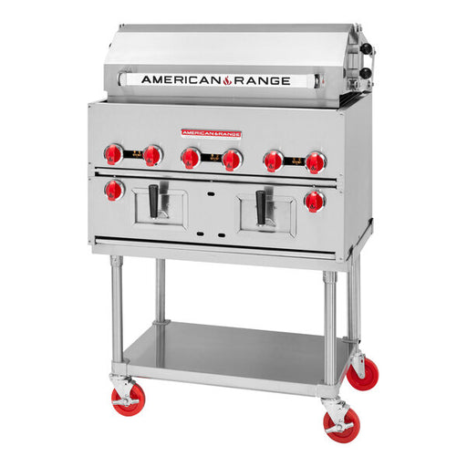 American Range ARWCS-36 36" W Stainless Steel Countertop Natural Gas Wood Chip Smoker - 90,000 BTU-Top Restaurant Supplies