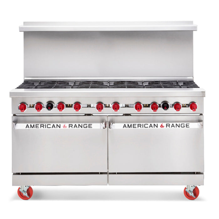 American Range AR-12G-8B 60" W 8 Burners Natural Gas Restaurant Range - 346,000 BTU