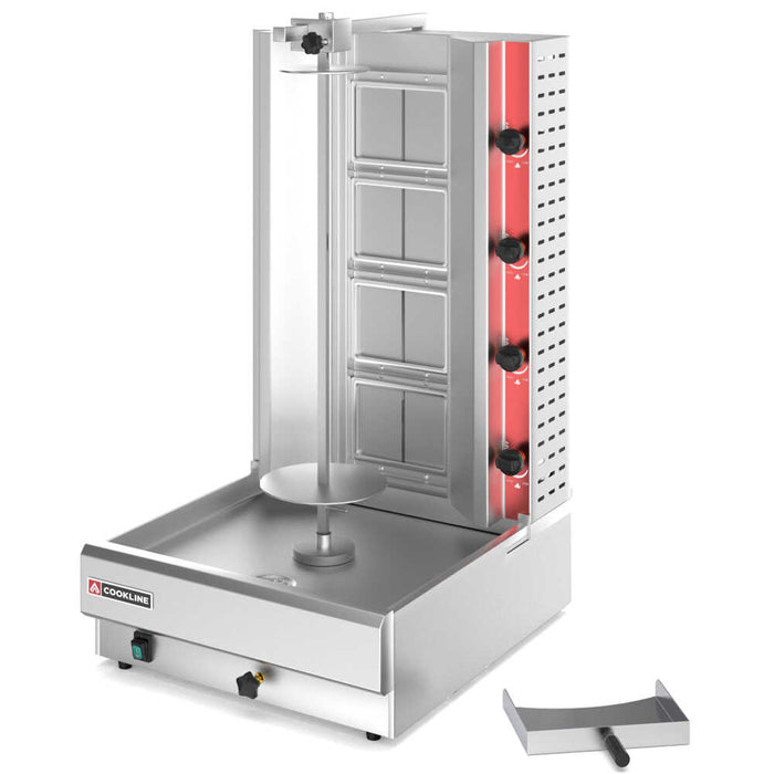 Cookline 4G Gas Vertical Gyro Shawarma Broiler, 52,000 BTU, 120 lb Capacity