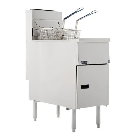 Pitco 65C+S Stainless Steel Natural Gas Floor Fryer - 150,000 BTU, 65-80 lb. - toprestaurantsupplies.com