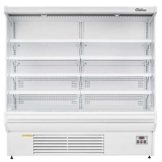 Coldline SOC-76-220-W Open Air Refrigerated Display Merchandiser, 220V, White, 27.6" Deep, 76" Length