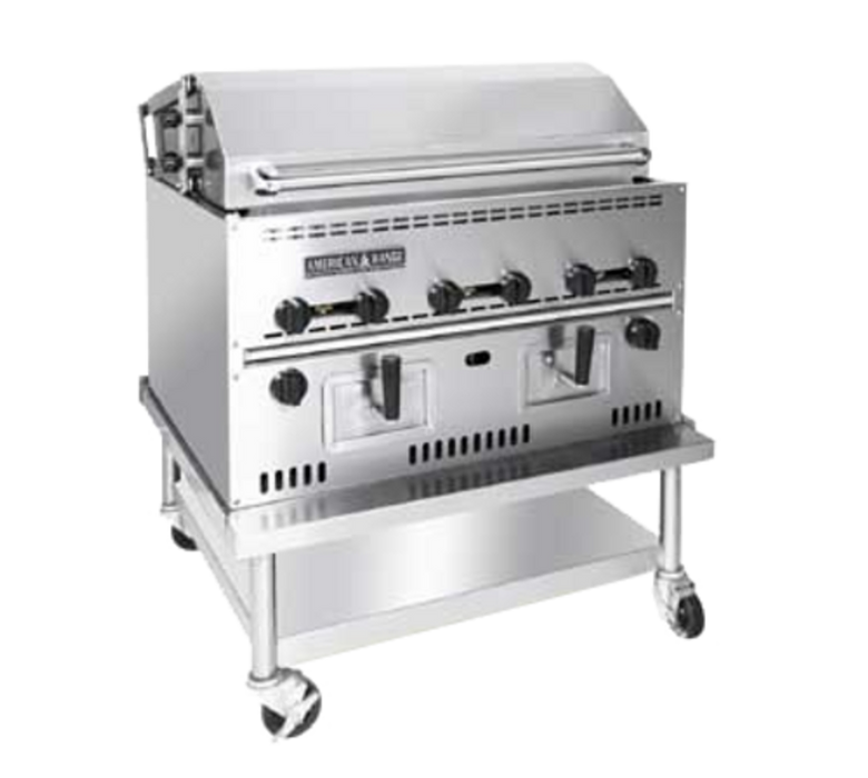 American Range ARWCS-36 36" W Stainless Steel Countertop Natural Gas Wood Chip Smoker - 90,000 BTU