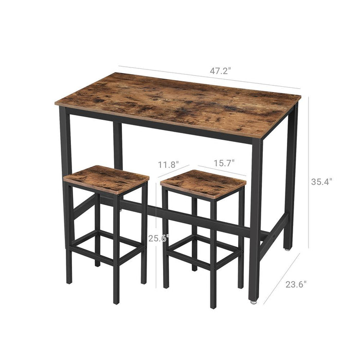 VASAGLE Bar Table with 2 Bar Stools - Top Restaurant Supplies