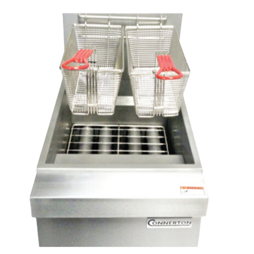 Connerton CSG-F4 Natural or LP Gas 50 lb. Stainless Steel Floor Fryer - 120,000 BTU - TOP RESTAURANT SUPPLIES