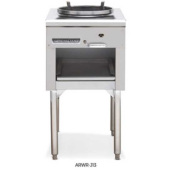 Cocina de gas natural de 125 000 BTU, de 18" y resistente con quemador Jet Wok y aro de 16" ARWR-J16-NG de American Range