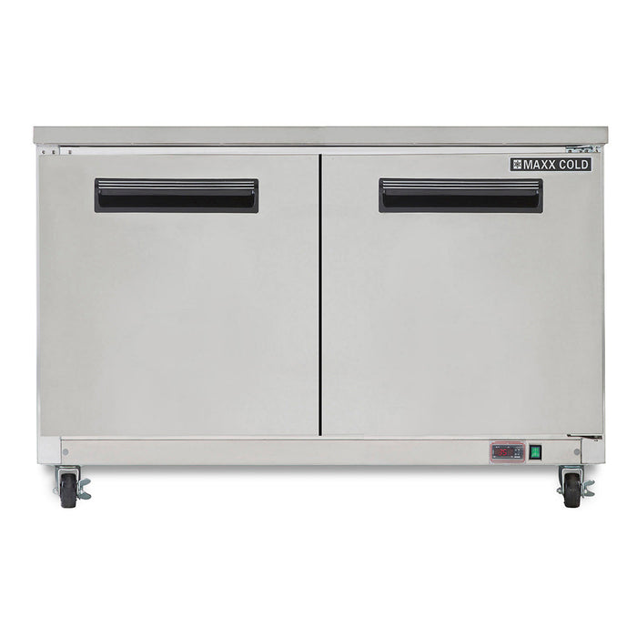 Maxx Cold MXCF60UHC 60.3" Double Door Undercounter Freezer, Stainless Steel - Top Restaurant Supplies