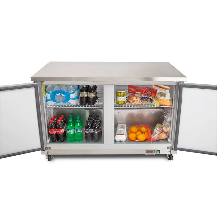 Maxx Cold MXCR60UHC 60.3" Double Door Undercounter Refrigerator, Stainless Steel - Top Restaurant Supplies