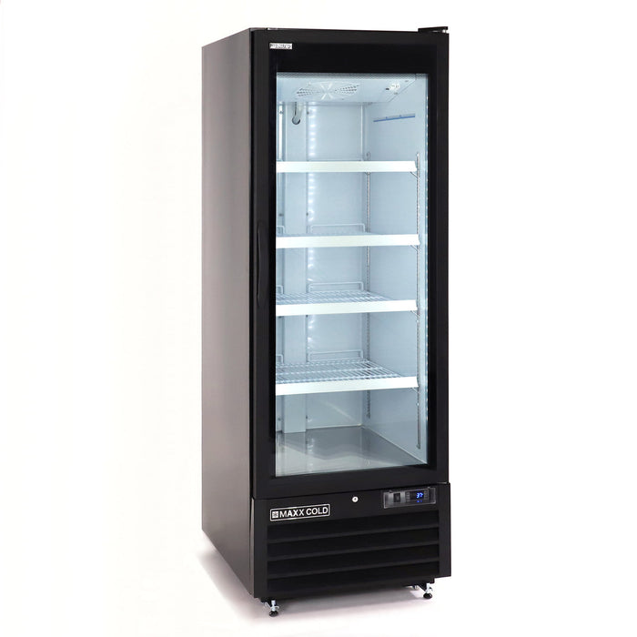 Maxx Cold MXGDM-30RBHC 27" Glass Door Merchandiser Refrigerator, Large Storage Capacity, Single Door - Top Restaurant Supplies