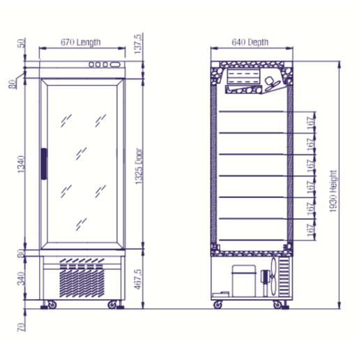 TEKNA 4100 NFN - Glass Door Refrigerated Display Merchandiser Freezer  - Top Restaurant Supplies