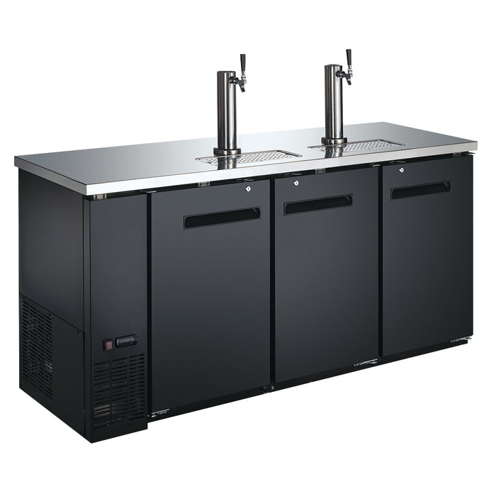 Omcan BB-CN-0020-DH Beer Dispenser 19.6 Cu Ft/556l Capacity Three Doors With Two Taps 115v/60/1 Cetlus/etl Sanitation