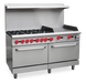 Omcan CE-CN-0006-GN Commercial Range W/ 24in Griddle Natural Gas 60in/1524mm 6 Burner 2 Oven 282,000 Btu Cetlus/etls