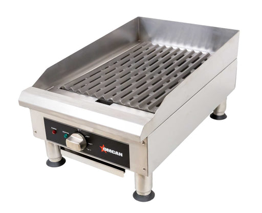 Omcan CE-CN-0350-240V Char Broiler 14 X19 Cooking Area With Grill Plate And Griddle Plate 3.6 Kw 240v/60hz/1