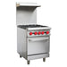 Omcan CE-CN-0609-R Commercial Range Natural Gas 24 Inch/609mm 4 Burner 1 Oven 151,000 Btu Cetlus Etl Sanitation