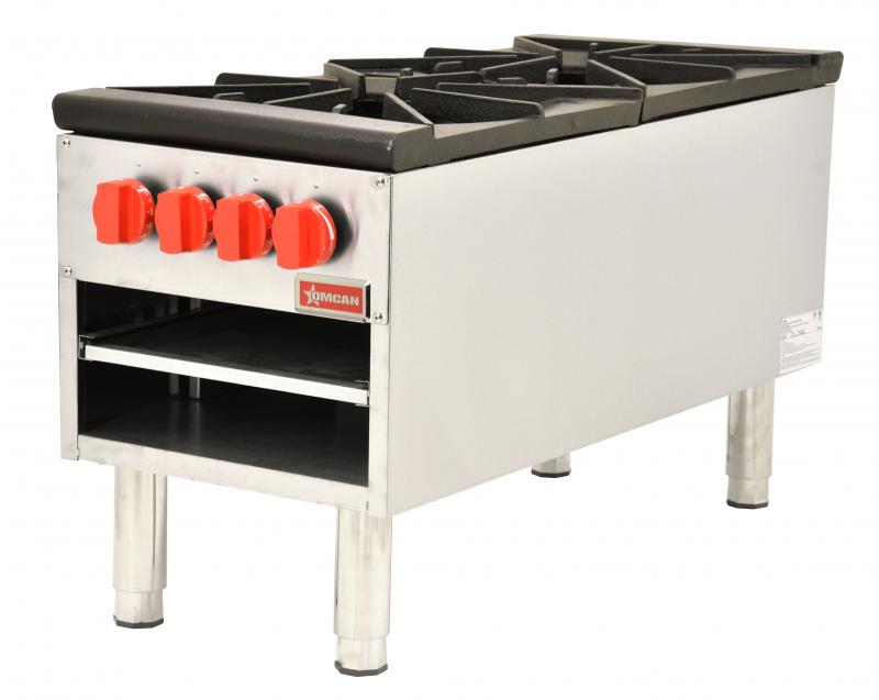 Omcan CE-CN-1060-S Stock Pot Range Dual Burners Natural Gas 41.8 In/1060mm Deep 200000 Btu W/lp Conversion Kit Cetlus