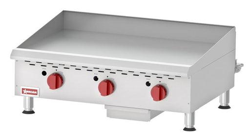 Omcan CE-CN-G36TPF Gas Griddle 3 Burners 36 Inches/914mm With Thermostat Controls 90000 Btu Etl