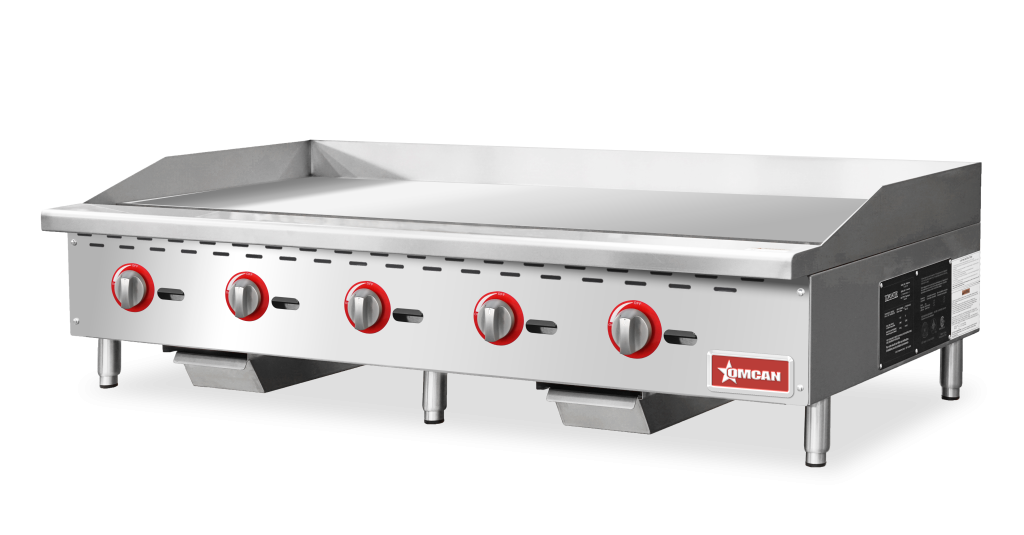 Omcan CE-CN-G60-M Gas Griddle 5 Burners 60 Inches/1524mm 150,000 Btu Cetlus/etl