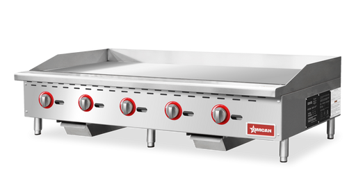 Omcan CE-CN-G60-M Gas Griddle 5 Burners 60 Inches/1524mm 150,000 Btu Cetlus/etl