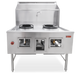 Omcan CE-CN-W2L0-NG Wok Range Two Chamber 2x13 Inches Natural Gas 2x95,000 Btu W/backsplash/faucet Cetlus/etl Sanitation