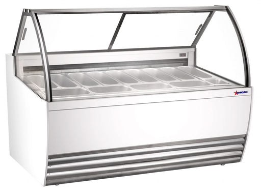 Omcan FR-CN-0013W Gelato Display Showcase White 69.5 Inches/1764 Mm 13 Pans 110v/60/1 Cetlus/etl Sanitation