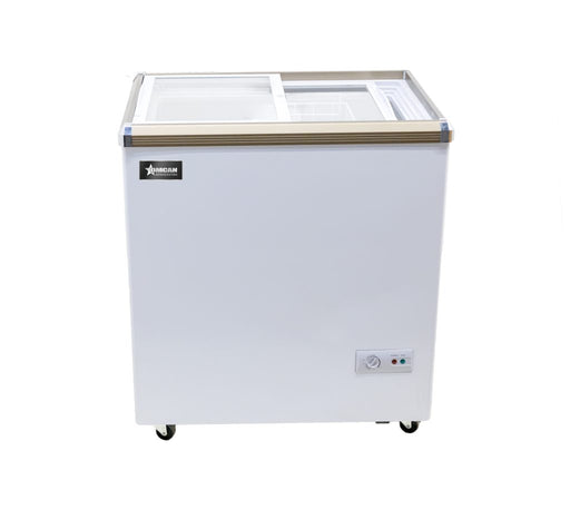 Omcan FR-CN-0150 Freezer Ice Cream Reach In With Flat Glass Top 5.3 Cu Ft 110v/60/1   Cetlus/etls