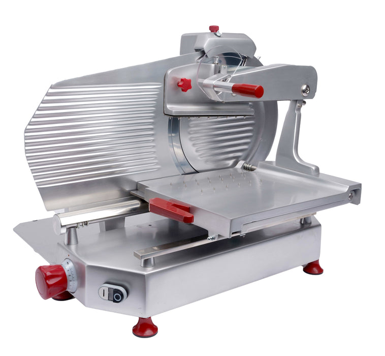 Omcan MS-IT-0330-CE Meat Slicer Belt Driven Horizontal Red 13 Inch/330mm Blade 0.5 Hp/373 W 110v/60/1 Cetlus