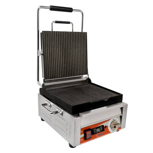 Omcan PG-CN-0515-RT Panini Grill 10 Inch X 11 Inch/248mm X 267mm Single Rib/rib W/timer 120v/60 Cqpsus