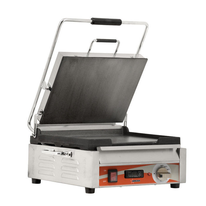 Omcan PG-CN-0679-FT Panini Grill 12 Inch X 15 Inch/298mm X 381mm Single Smooth/smooth W/timer 120v/60/1 Cqpsus