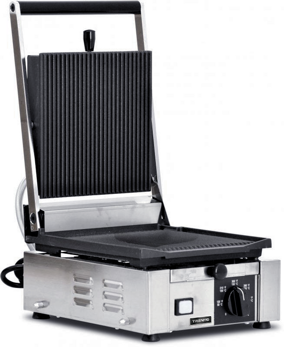 Omcan PG-IT-0483-R Panini Grill 10 Inch X 9 Inch/254mm X 229mm Single Rib/rib 110v/60/1 Etl Cetlus