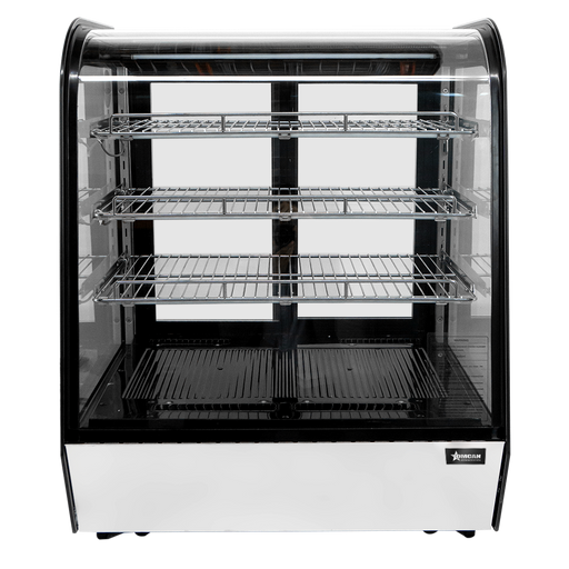 Omcan RC-CN-0145C Refrigerated Showcase Curved Glass Countertop With 3 Shelf 28 Inch 110v/60/1 Cetlus/etl Sanitation