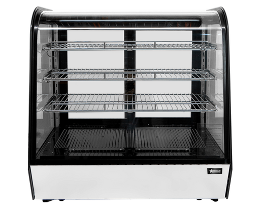 Omcan RC-CN-0225C Refrigerated Showcase Curved Glass Countertop With 3 Shelf 48 Inch 110v/60/1 Cetlus/etl Sanitation