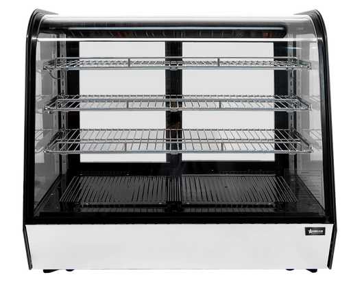 Omcan RC-CN-0277C Refrigerated Showcase Curved Glass Countertop With 3 Shelf 60 Inch 110v/60/1 Cetlus/etl Sanitation