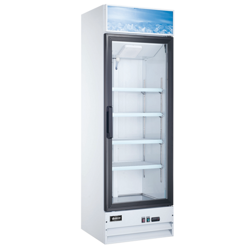 Omcan RE-CN-0014-H Refrigerated 1 Door Glass Merchandiser White 14 Cu Ft 110v/60/1 Cetlus/etl Sanitation