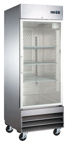 Omcan RE-CN-0021-G-HC Reach In Refrigerator 1 Glass Door Stainless Steel 23 Cu Ft 115v/60/1 Cetlus/etl Sanitation