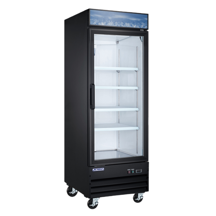 Omcan RE-CN-0023E-HC Aurora Refrigerator 1 Door Glass 22.8 Cu Ft Black 110v/60/1 Cetlus/etl Sanitation