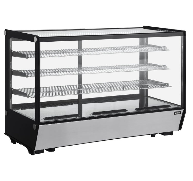 Omcan RS-CN-0225S-5 Refrigerated Showcase Square Glass Countertop With 3 Shelf 48 Inch 110v/60/1 Cetlus/etl Sanitation