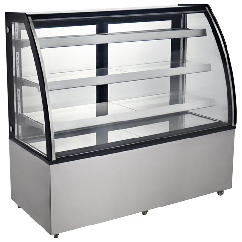 Omcan RS-CN-0471 Refrigerated Showcase Floor 535 L/18.89 Cu Ft Curved Glass 110v/60/1 Cetlus/etl