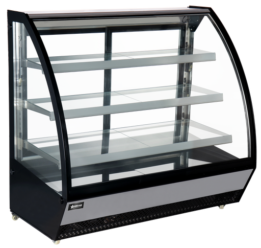 Omcan RS-CN-0860 Refrigerated Showcase Floor Front Curved Glass Opening Door 799 L/28.22 Cu Ft 110v/60/1 Cetlus/etls