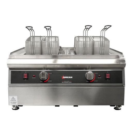 Omcan CE-CN-0008-P Pasta Cooker Double Tanks 2x9l With 4 Round Baskets And Spacer On Each Tank 240v/60hz/1 Cqpsus