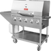 Omcan CE-CN-0036-S LP Outdoor Bbq Grill Propane 5 Burners All Ss With Top And Side Shelf 1 Roll Dome 80,000 Btu Cetlus