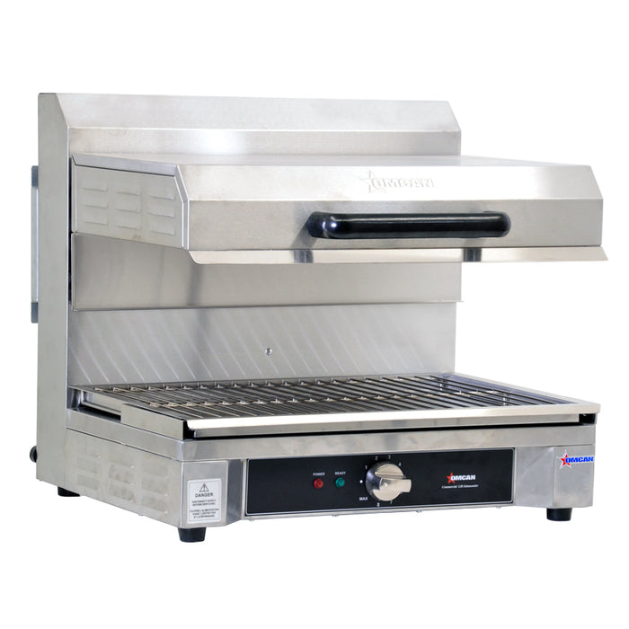 Omcan CE-CN-0580-S Salamander Grill Single Stainless Steel Quartz 14" X 21" Warming Base 3.2 Kw 240v/60hz/1 Cqpsus