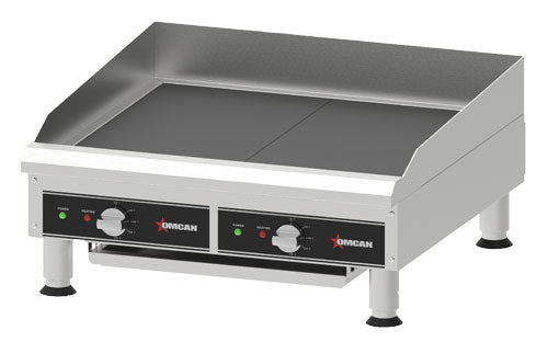 Omcan CE-CN-0610-DN Char Broiler 24"X19"Cooking Area With Grill And Griddle Plate Double Control 3.6kw 240v/60/1 Cqpsus