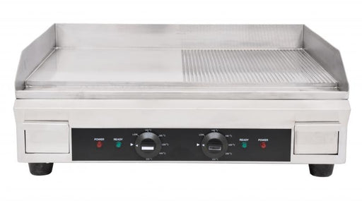 Omcan CE-CN-0610-FR Griddle Half Smooth/half Ribbed Cooking Area 23.87"X16" 3.6 Kw With 2 Controls 240v/60/1 Cqpsus