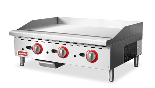 Omcan CE-CN-G36-TP Gas Griddle 3 Burners 36 Inches/914mm With Thermostat Controls 84000 Btu Cetlus/etl