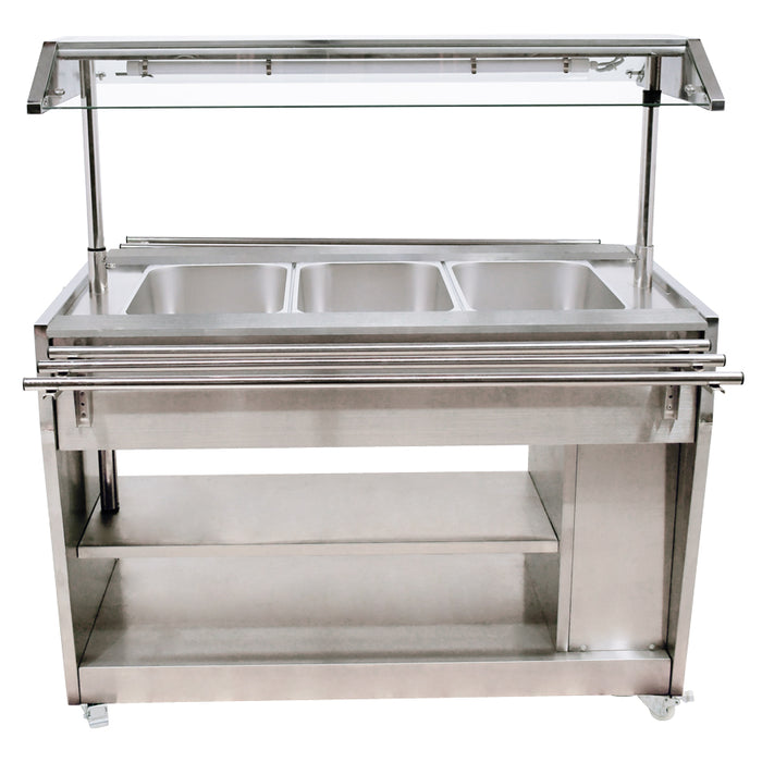 Omcan DW-CN-1210 Steam Table Electric 3 Sealed Well All Stainless Steel 1210l 3x1/1 Gn Pans Capacity 110v/60hz Cqpsus