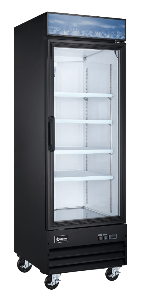 Omcan FR-CN-0012-HC-BK Freezer 1 Door Glass Merchandiser Black 12.3 Cu Ft 110v/60/1 Cetlus/etl Sanitation