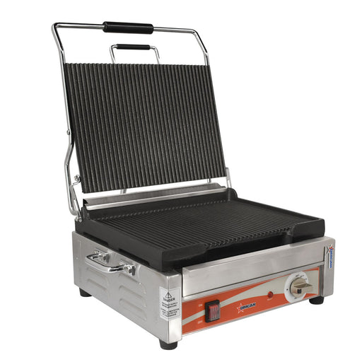 Omcan PG-CN-0679-R Panini Grill 12 Inch X 15 Inch/298mm X 381mm Single Rib/rib 120v/60/1cqpsus