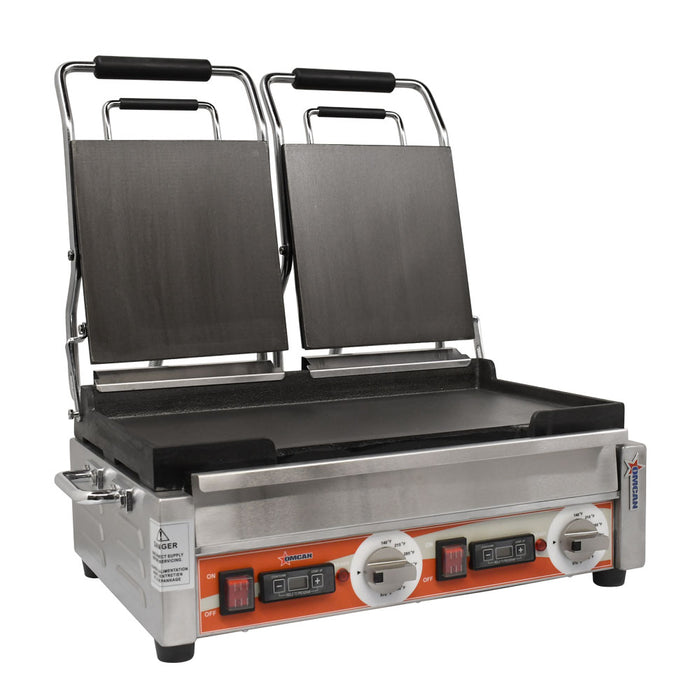 Omcan PG-CN-0711-FT Panini Grill 10 Inch X 18 Inch/254mm X 457mm Double Smooth/smooth W/timer 220v/60/1 Cqpsus