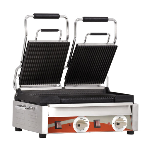 Omcan PG-CN-0711-R Panini Grill 10 Inch X 18 Inch/254mm X 457mm Double Rib/rib 240v/60/1cqpsus