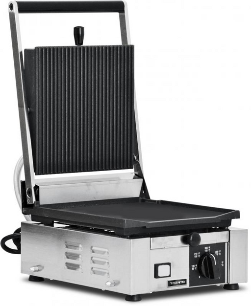 Omcan PG-IT-0483 Panini Grill 10 Inch X 9 Inch/254mm X 229mm Single Rib/smooth 110v/60/1 Etl Cetlus